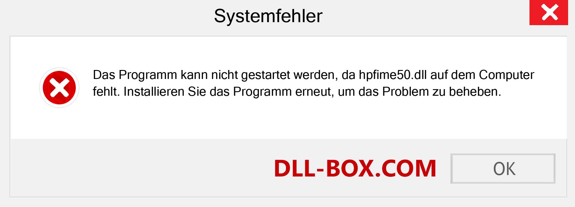 hpfime50.dll-Datei fehlt?. Download für Windows 7, 8, 10 - Fix hpfime50 dll Missing Error unter Windows, Fotos, Bildern